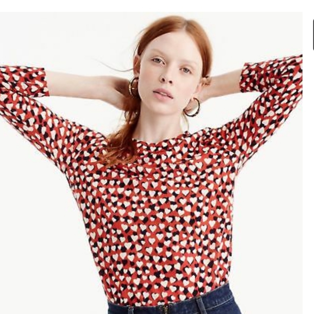GET READY FOR VALENTINE'S DAY!Marino wool J. Crew Heart Sweater.